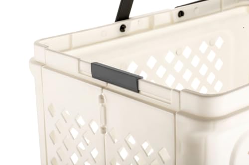 Image of Plastic Foldable Laundry Basket with Wheels 45L | Small Size | Collapsible Laundry Hamper & Toy Storage Basket 46 X 36 X 28CM | Laundry & Home Organization