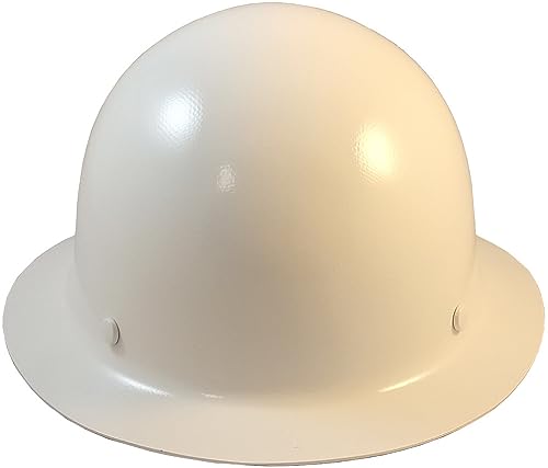 Texas America Safety Company Custom Skullgard Full Brim Hard Hat with Staz On Suspension and Tote - White