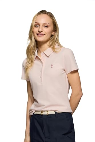 Polo Club Poloshirt Damen Baumwolle mit fünf Knöpfen und Stickerei