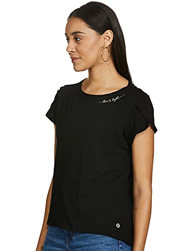 Image of Enamor Women's Solid Relaxed Fit T-Shirt