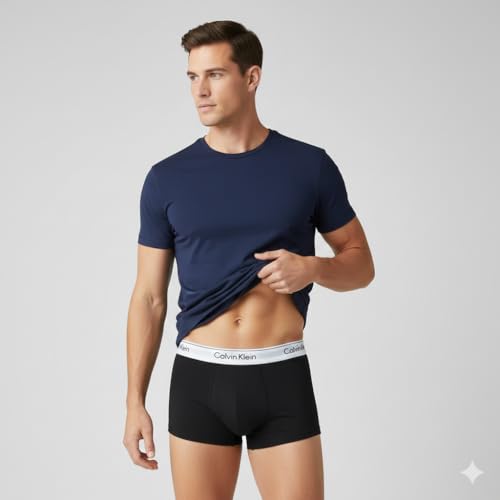 Image of GIIG CK Presents Plain Strechable Micromodal Fabric Underwear for Men (Black,Blue,Wine) Pack of 2 Size M,L, XL, XXL