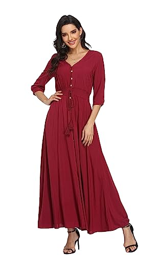 Image of Casual Summer Dresses for Women 2026 Maxi Dress Flowy Bohemian Beach Party