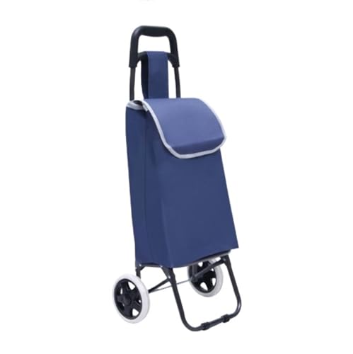 IWENZHKPA Carrito Compra Carrito De Compras Plegable con Ruedas Y Bolsa Lona Desmontable For Hacer La Compra Carro Plegable Ruedas(Blue)