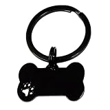 QISI 名入れ無料 ペットタグ 刻印 ステンレス 錆びない 丈夫 軽量 カスタム オーダーメイド 犬用 ペットアクセサリー 小型犬 中型犬 大型犬 ペット用品 (ブラック)