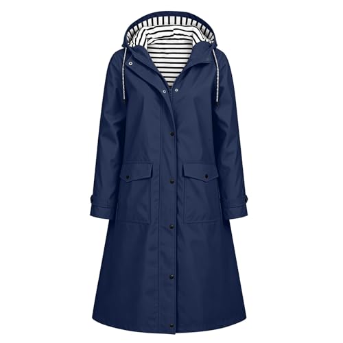 Abrigo largo impermeable contra el viento y la lluvia para mujeres activas en la ciudad