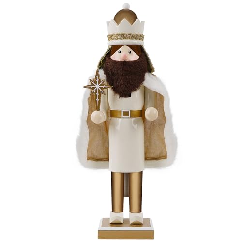image for Joliyoou 15 inch Christmas Nutcracker, Wooden Nativity Nutcracker Coll