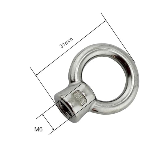 Tornillo con argolla M10 tuerca de ojo acero inoxidable 304 para elevación y anclaje 3