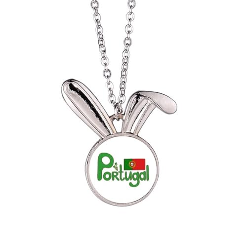 Collier lapin drapeau Portugal vert pour soirées de match et fête