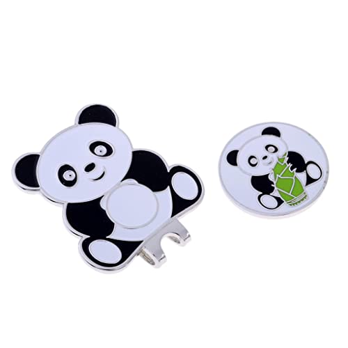 QSTDGVPW Clip Marcador de Pelota de Golf para Golf Y Viseras, Panda 1