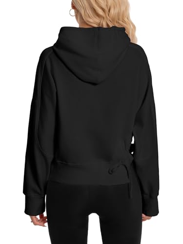 DITOK Oversized Hoodies for Women Girls Cotton Y2K Pullover Sweatshirts Fashion Trendy Comfrt Hoodie for Travel Fall & Winter, Black — view 2