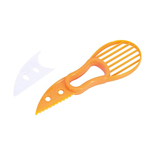 CALANDIS Avocado Slicer 3 in 1 Avocado Cutter Multi Tool Peeler Pitter and Slicer Orange