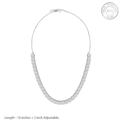 Image of GIVA 925 Silver Zircon Solitaire Necklace| Pendant to Gift Women & Girls | With Certificate of Authenticity and 925 Stamp | 6 Months Warranty