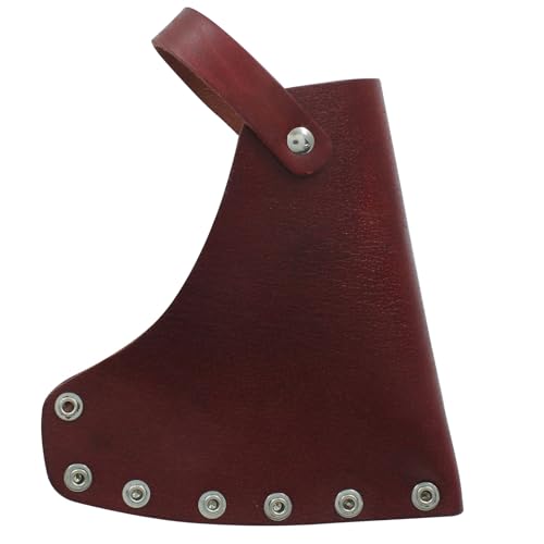 Moicstiy Leather Hatchet Sheath Axe Sheath, Brown Axe Head Cover, Adjustable Hatchet Blade Protector for Outdoor Hiking