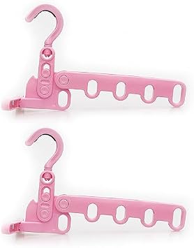 2 Pack Foldable Travel Hangers for Clothes, Foldable Clothes Hanger Rack for Suitcase, Over The Door Foldable Clothes Hanger, Collapsible Hangers for Clothes Travel Red