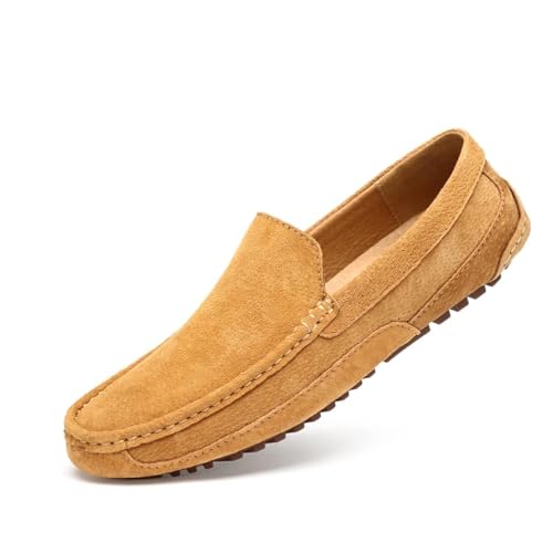 Mens Casual Penny Shoes Suede Leather Loafers Moccasins Slip On Flats Driving Shoes
