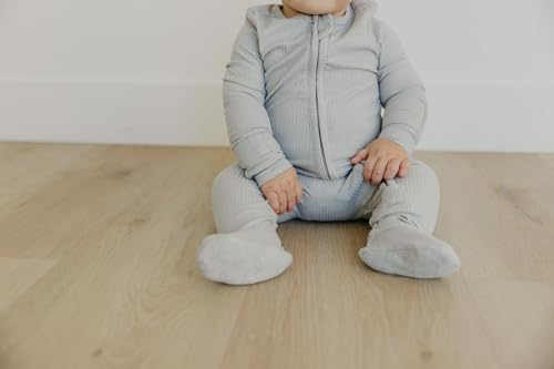 Image of Copper Pearl Baby Zip-Up Footie Pajamas - Soft Stretchy Sleep and Play Footies for Boys and Girls
