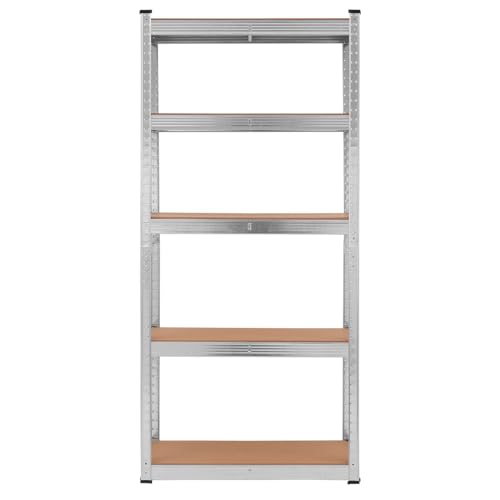Tough Master Estantería de Garaje de 5 Niveles, de Acero Resistente, Montaje sin Tornillos, Capacidad de 650 kg, 130 kg por Estante, estantes de Almacenamiento de 150 x 70 x 30 Pulgadas, para Garaje