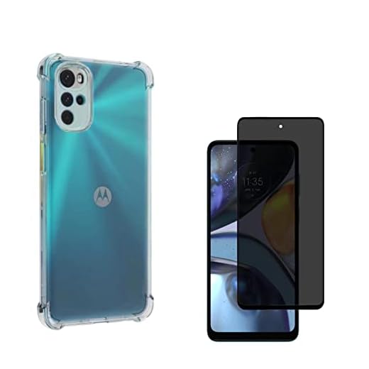 KIT Motorola Moto G22 Película privacidade + Capa Anti impacto (Tela 6.5), Fácil Aplicação e Maior Proteção (C7COMPANY)
