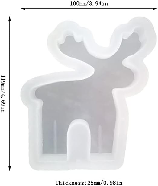 Miniatura 2 de Q versión de molde de silicona Freshie de coche con forma de alce de Navidad para hacer jabón aroma perlas coche Freshie, colgante, vela, resina