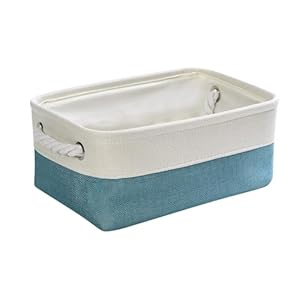 TheWarmHome Fabric Storage Bin with HandlesStorage Basket for Home Storage and Organization Shelf Basket with Cover for Living Room Bedroom Decor ClosetWhite GreenSmall 118L79W52H