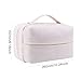 Cessfle 2 Layer Puffy Makeup Bag - Large Waterproof Leather Cosmetic Bag for Travel, Women's Beauty Organizer With Brush Storage