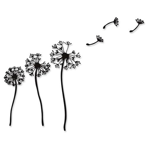 Rajukit Dandelion Wall Art Set of 6 – Rustic Metal Flowers Wall Decor with 3 Dandelions & 3 Seeds, Zen Garden & Laundry Room Sculpture – Waterproof Wall Decor (21.6''x17'')