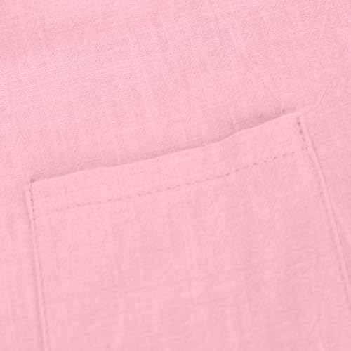 Girls Cotton Linen Button Down Shirts Long Sleeve Loose Casual Collared Blouses with Pocket Boho Flowy Dressy Tops Kids3