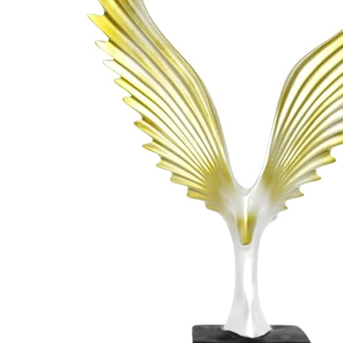 Image of Resin Eagle Wing Figurines Sculptures Home Decor Showpiece Feng Shui Vastu Eagle Wing Statue for Home Decor Showpiece (Multicolor) (Yellow)