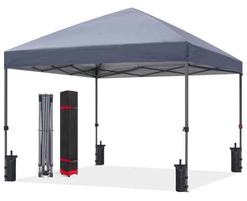 ABCCANOPY 10x10 Pop Up Canopy with 4 Sandbags, Light Gray