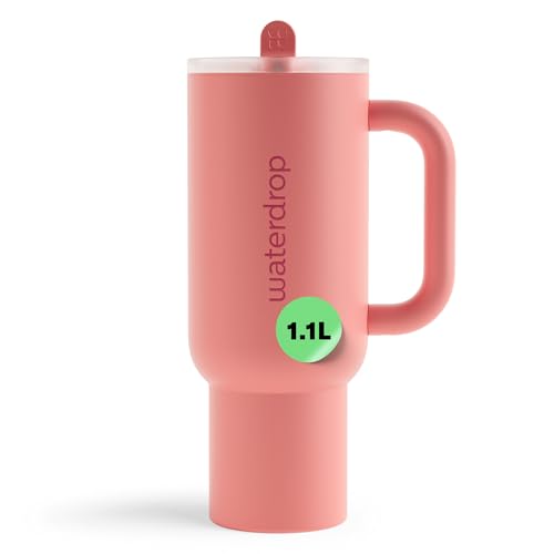 waterdrop® Borraccia Termica con Cannuccia 1.1 Litro - Freddo per 12 Ore -, Acciaio inox, Tazza Termica, Thermos Cup, Bicchiere Cannuccia, bottiglia acqua