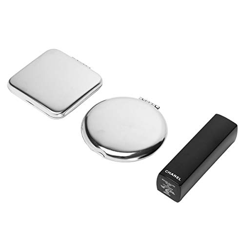 Dynippy Compact Mirror Mini Stainless Steel 【Not Glass 】 Makeup Pocket Mirror For Purses Sturdy And Drop Resistant Small Portable Hand Mirror Double-Sided Mirror For Man Woman Girls (Square, Silver) #TOP7