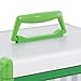24 Slots Cell Phone Locker Portable Cell Phone Lock Box with Handle Lockable Mobile Phone Storage Cabinet Pocket Chart with Clear Door Cell Phone Holder for Office School Classroom Gym, Silver & Green