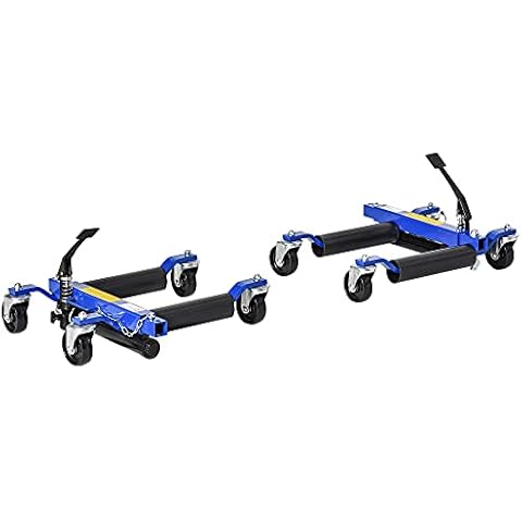 DURHAND Hydraulic Wheel Dolly Tire Jack with Ratcheting Foot Pedal for Vehicle Positioning for Car Truck RV Trailer, 1500LBS, Set of 2 Cover