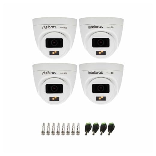 Kit 04 Câmeras Intelbras Vhd 1220 D G7 Full Color Interna e Externa com Alta Definição Full Hd 1080p Visão Noturna 20m + Conectores