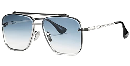 Gtand Fashion Trendy Square Aviator Gradient Sunglasses For Women Men Vintage Metal Sun Glasses