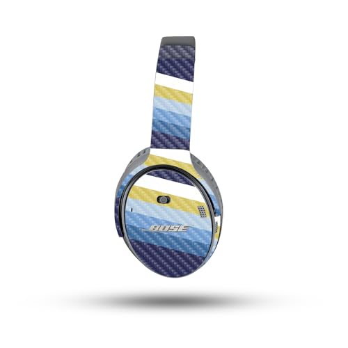 Image of MightySkins Carbon Fiber Skin Compatible with Bose QuietComfort 35 II Headphones - Cool Stripes | Protective, Durable Textured Carbon Fiber Finish | Easy to Apply