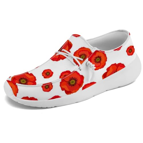 Poppy Loafers Women Floral Print Slip-on Shoes Walking Sneakers Gifts for Women Men3