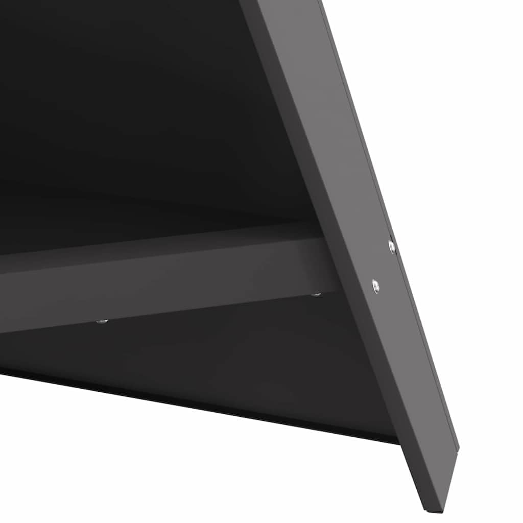 Feuerstelle Schwarz Stahl 58 x 40 x 100 cm rechteckig für Garten Terrasse Outdoor mit großer Kapazität und hitzebeständig für gemütliche Wärme und stilvolle Atmosphäre im Außenbereich