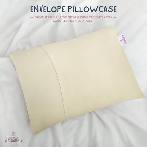Image of Kona's Perfect Toddler Pillow - Creamy Yellow, Softest Pillowcase - 13 x 18 inch - Ages 2-3