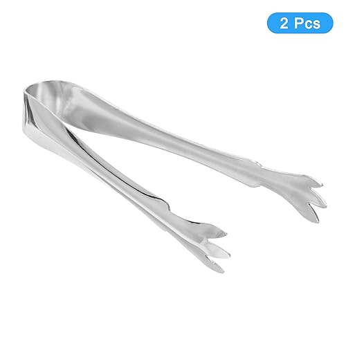 uxcell Serving Tongs, 2pcs 4 Inch, Stainless Steel Ice Tongs, Mini Sugar Tongs for Appetizers Charcuterie, Dessert, Tea Party - Image 3