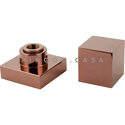 Pingoo.casa, Acabamento de Registo, Para Banheiro, Quadrado, 5x5cm,Metal, Mearim, Dourado Rosé