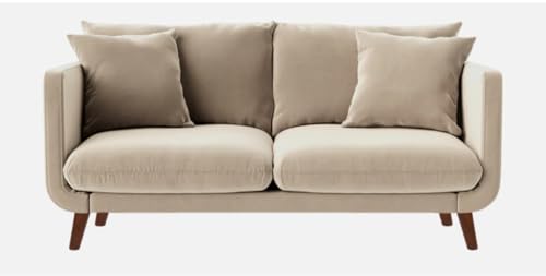 Image of Rejol Velvet 2-Seater Sofa Luxurious Comfort for Living Rooms and Offices (Cream, 2 Seater)