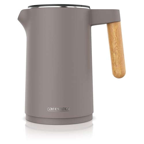 Arendo - Wasserkocher Edelstahl mit Temperatureinstellung - 45°C-100°C - 1.5 Liter - Doppelwand - BPA frei - Warmhaltefunktion - Teekocher mit Temperaturanzeige - Griff Cool Touch - Taupe Arendo - Wasserkocher Edelstahl mit Temperatureinstellung - 45°C-100°C - 1.5 Liter - Doppelwand - BPA frei - Warmhaltefunktion - Teekocher mit Temperaturanzeige - Griff Cool Touch - Taupe