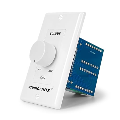STUDIOFINIX 100W in Wall Volume Control Knob Matching Impedance - Home Audio Smart Speaker Stereo Controller Switch for Home Theater Indoor/Outdoor Remote Speakers