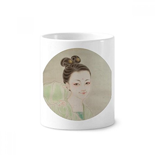 Tasse peinture chinoise verte en céramique 350ml idée cadeau originale de 9.6cm