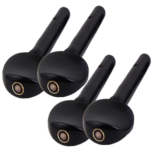 CORHAD 4Pcs Ebony Violin Tuning Pegs Durable String Instrument Accessories for Oud Comfortable Non Slip Knob Easy String for Musicians Replacement