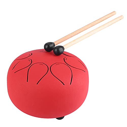 Tyenaza Steel Tongue Drum 6 Pulgadas 8 Notas Rojo miniatura 5