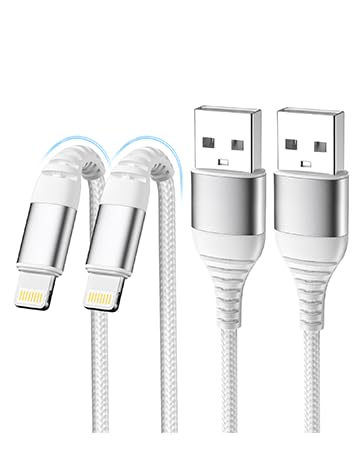 LumFocus 1M+2M Cable Cargador iPhone Carga Rápida,[MFi Certificado],Cable iPhone Carga Rápida Nylon Trenzado Cable USB-A a Lightning para iPhone 14 13 12 11 Pro Max Mini XS XR X 8 7 6s 6 Plus SE,iPad