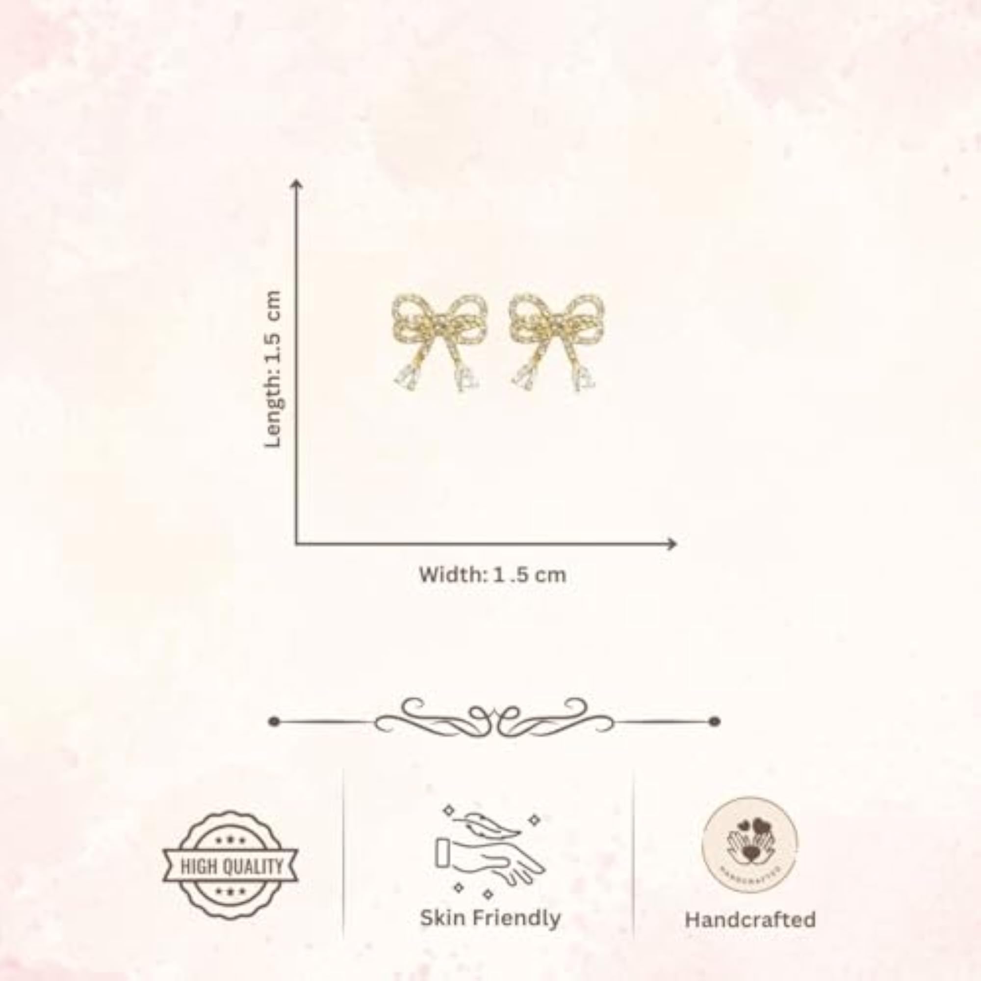 Women's Gold-Tone Sparkling Rhinestone Bow Stud Earrings