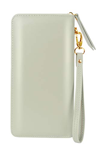 Women Leather Wallet RFID Blocking Zipper Pocket Wallet Card Case Purse with ID Window2